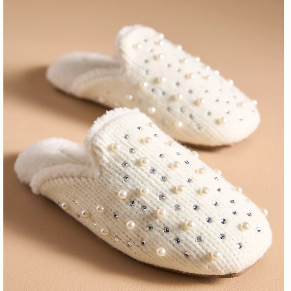 Maeve Embellished Knit Slippers